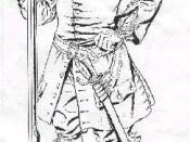 George Woodbridge's drawing of a Bacon's Rebellion soldier in 1675