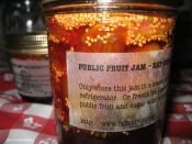 English: Public Fruit Jam Jar, Machine Project, Public Demonstration, documentation, 2006-2009