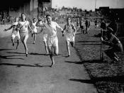 (Track and Field) Final of 220 yards won by Cpl. Kelly. Athletic Championships of the Overseas Military Forces of Canada at Stamford Bridge, Chelsea [England]