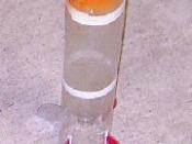 a water rocket with fins made in a compact disk
