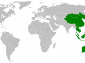 Map showing countries within the Asia-Pacific region. The definition of the region is fairly ambiguous.