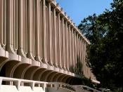 Jack Langson Library at UC Irvine is one of the eight original buildings on the campus, designed by architect William Pereira in 1965.