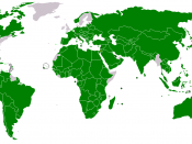 English: Dark green: members of the UNWTO