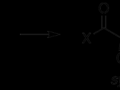 Skeletal structure for the aldol reaction between an enolate and an aldehyde to give two diastereomeric products