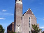English: St George's Church, Chesterfield Road Built in 1938 by Thomas Lyon, in a style described by Nicholas Taylor as 