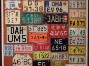 MOTORCYCLE PLATES ---DISPLAY BOARD #1, CANADIAN and MORE FOREIGN MOTORCYCLE PLATES