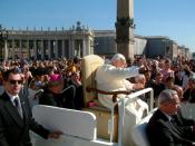 English: Pope John Paul II during General Audiency, 29 September 2004, St. Peter Square, Vatican