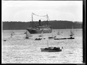 THEMISTOCLES moored off Neutral Bay in Sydney for the Anniversary Day Regatta