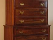A chest on chest, a derivative of the simpler chest of drawers