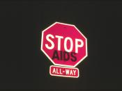 English: Modyfied stopsign, culture jamming, STOP AIDS