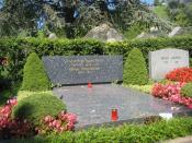 the grave of Vladimir Nabokov (Russian-American writer) and his wife Vera Nabokova in Cimetière de Clarens (Switzerland)