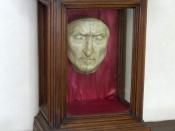 A recreated death mask of Dante Alighieri (in Palazzo Vecchio, Florence)