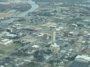 English: Aerial view of Downtown Waco, Texas, looking east.