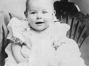 Ernest Hemingway's Baby Picture, ca. 1900. Photograph of Ernest Hemingway as a baby. From the National Archives. Image:ErnestHemingwayBabyPicture.gif
