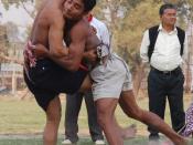 English: Mukna A Manipuri style wrestling