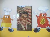 A portrait of Ronald Reagan made of Jelly Belly jelly beans is displayed at the visitor center.