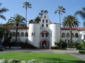English: Historic Mission Revival and Spanish Colonial Revival style architecture at the San Diego State University campus. On the National Register of Historic Places in San Diego County, California. :*Photo taken by Wikipedia User:Geographer in April 18
