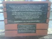 English: A plaque along the Bridgetown Boardwalk to recognize the trans-Atlantic slave trade to Barbados.