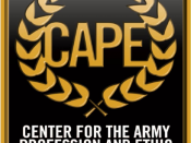 English: Center for the Army Profession and Ethic (CAPE) Logo