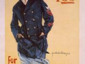 I want you for the Navy promotion for anyone enlisting, apply any recruiting station or postmaster: United States recruiting poster for women to enlist in the Navy, World War I.