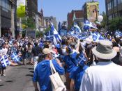 Fête nationale du Québec (or Saint-Jean-Baptiste Day) parade in Montreal