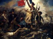 Romantic history painting. Commemorates the French Revolution of 1830 (July Revolution) on 28 July 1830.