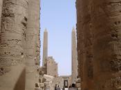 View from the Hypostyle Hall to the obelisks of Tuthmosis I and Hatshepsut