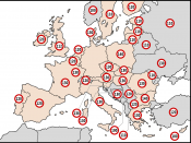 Automobile freeway speed limits of European countries in kilometres per hour (km/h). Countries highlighted in red are members of the European Union. The informations may vary as several freeways have differing speed limits.