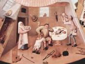 Portion depicting Gluttony in Hieronymus Bosch's The Seven Deadly Sins and the Four Last Things