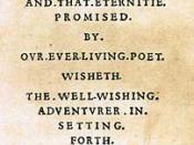 The dedication to Mr. W.H. in the first edition of the sonnets