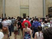 English: Visitors of Louvre in front of Mona Lisa Български: Посетители на Лувъра пред Мона Лиза на Леонардо