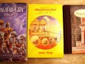 Three translations: Bhagavad Gita As It Is, a Gujarati translation by Gita Press, and another English one published by Barnes & Noble.