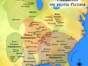 English: A map showing the various Mississippian cultures, including the Caddoan Mississippian culture and the Plaquemine culture, as well as the other cultures influenced by the Mississippians, the Fort Ancient culture and Oneota peoples. Also shows a fe
