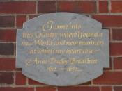 Anne Bradstreet plaque, Harvard University, Cambridge, Massachusetts, USA.