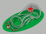 An example of a roller coaster, one of the staples of modern amusement parks