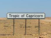 English: Tropic of Capricorn sign close to the ... well, Tropic of Capricorn in Namibia. Français : Un panneau indiquant 