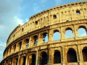 Though in ruins, the Flavian Amphitheatre, now known as the Colosseum, still stands today