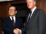 Presidents Jiang Zemin of China and Bill Clinton of the U.S. on September 11, 1999. U.S. government photo taken by David Scull.