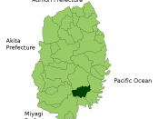 Location Map of Sumita in Iwate Prefecture, Japan