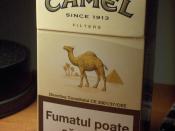 English: Camel cigarettes. Warning signs on Cigarette packets (Romania)