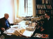English: Photograph taken during the Stojanovic's interview with Saul Bellow at the University of Chicago.