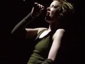 Shirley Manson performing live with Garbage during the band's 2001, Beautiful Garbage tour