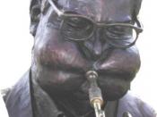 Statue of Dizzy Gillespie in his hometown Cheraw, South Carolina