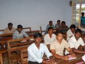 English: Students attending a Class on macro Economics at the Adithanar College of Arts and Science Thiruchendur