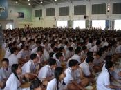 Students of Nan Hua High School gathering in the School Hall.