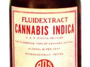 Bottle for alcohol extract of cannabis. Label says: :
