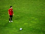 Español: Xavi Hernández en un partido con la selección española de fútbol