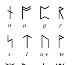English: Runes used by J. R. R. Tolkien in The Hobbit. Español: Runas usadas por J. R. R. Tolkien en El hobbit.