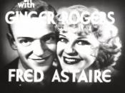 Film screenshot from the trailer to Flying Down to Rio (1933) announcing the screen partnership of Fred Astaire and Ginger Rogers