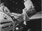 Riveter at Lockheed Aircraft Corporation, Burbank, California, 1940-1945